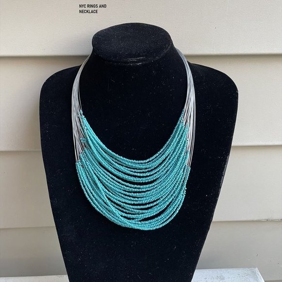 - TURQUIOSE AFRICAN MALA BECKLACE STATEMENT NECKLACE - Picture 13 of 13